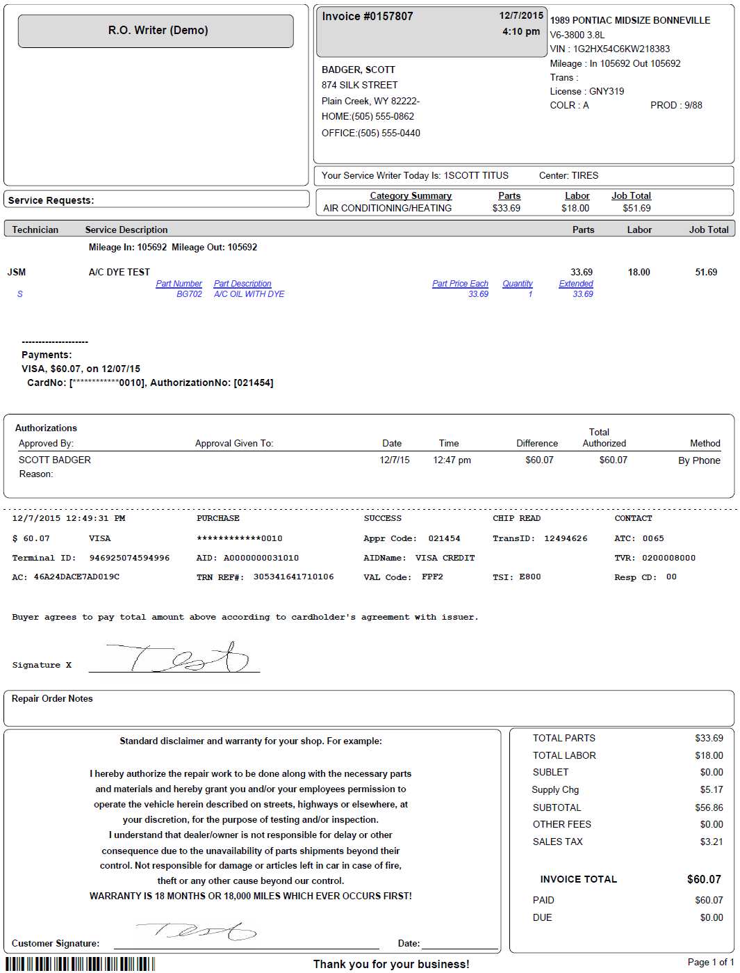 A printed USInv.rpt form.